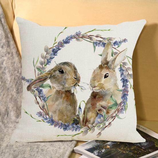 Наволочка со скрытой молнией, пыленепроницаемая льняная наволочка с изображением счастливого пасхального кролика, домашний декор, товары для дома