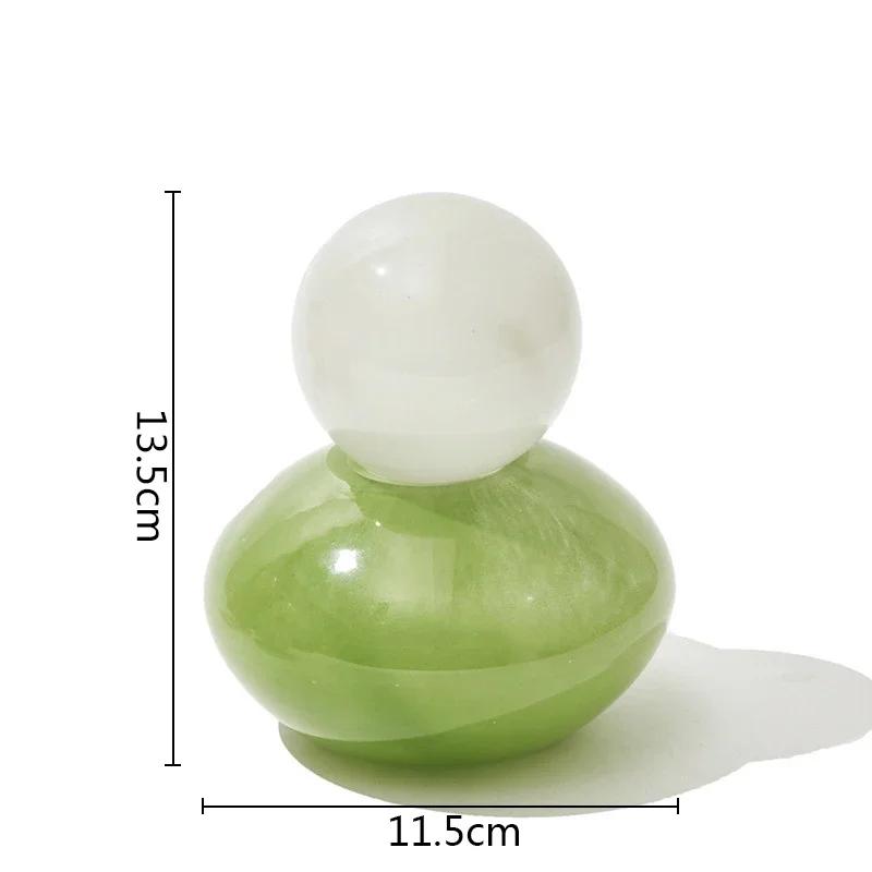 Colorful Glass Vase Flower Arrangement Vase Geometric Sphere with Lid Aromatherapy Bottle Glass Jar Desk Flower Ware Home Decor