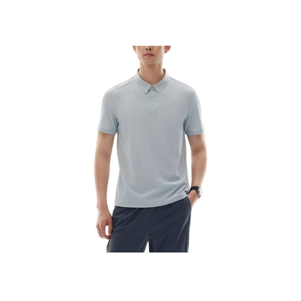 Anta Training Series Solid Color Comfortable Breathable Versatile Slim Fit Short Sleeve Polo Shirt Men Polo Shirts Cloud-Gray 952527112-1
