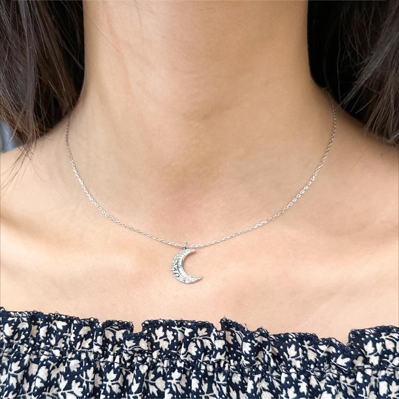 Корейская легкая роскошная модная бижутерия женское ожерелье с луной простая подвеска в виде полумесяца ключичная цепочка