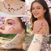 Spring Summer Flowers Temporary Tattoo Sticker Waterproof Cherry Blossoms Roses Tattoo Sticker For Women Fake Tattoo Sticker