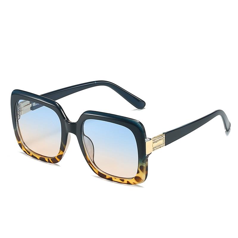 Summer new European and American fashion retro square catwalk large frame sunglasses women's popular sunglasses