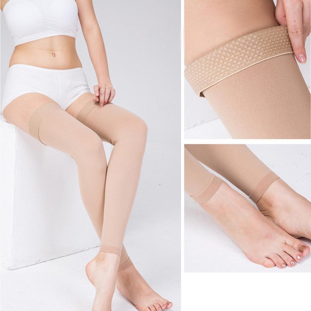 1Pair Firm 20-30 mmHg Graduated Pressure Stockings Open Toe Varicose Veins Stocking Women