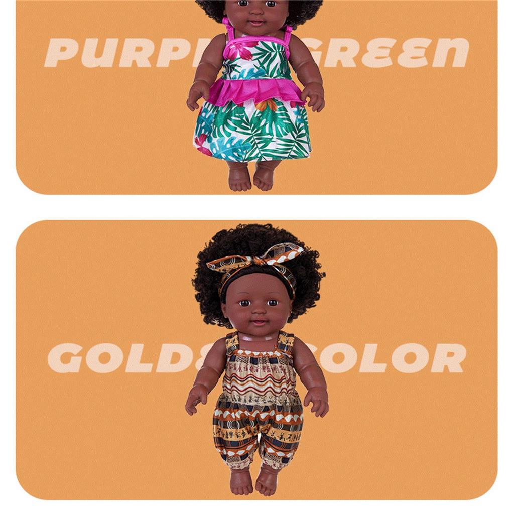 African American Reborn Doll Simulation Black Full Enamel Baby Doll Girl Toys Lifelike Play Dolls Fun Kids Toy Children Gifts