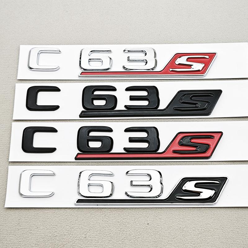 New 3D ABS Car Styling Logo C63S Badge Sticker Rear Trunk Emblem Decals For Mercedes Benz AMG C63S Auto Tail Accessories AZ1