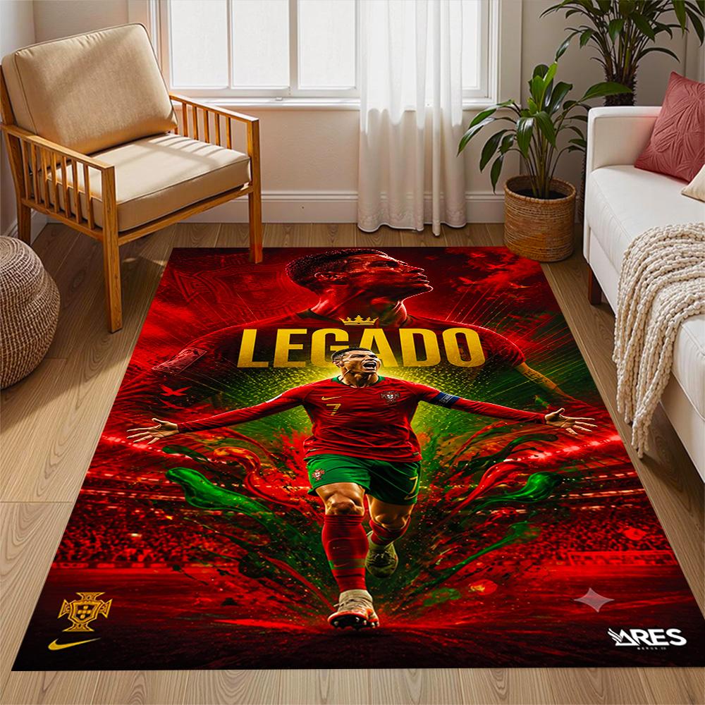 Cristiano Ronaldo's Trophy Showcase Floor Mat Design for Dining Room Hallway Playrooms Living Rooms Anti-slip Rug Decorate Offices