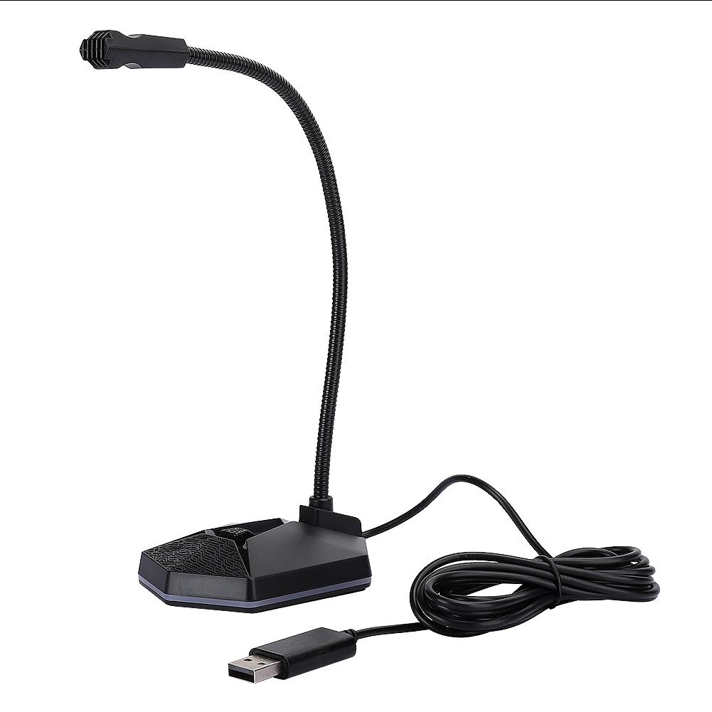Компьютерный микрофон RGB USB Гибкий 360 градусов Всенаправленный Без драйверов ПК Настольный микрофон