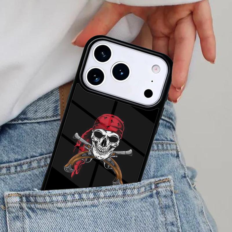Pirate Skull Phone Case for iPhone 17ProMax 12 13 14 15 16e 17 Pro Max Plus Air Cover