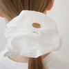 Новый кулон с логотипом большой жатый scrunchie (H039_белый)