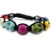 [J1318] - Разноцветный дизайнерский браслет Шамбалы «Череп»