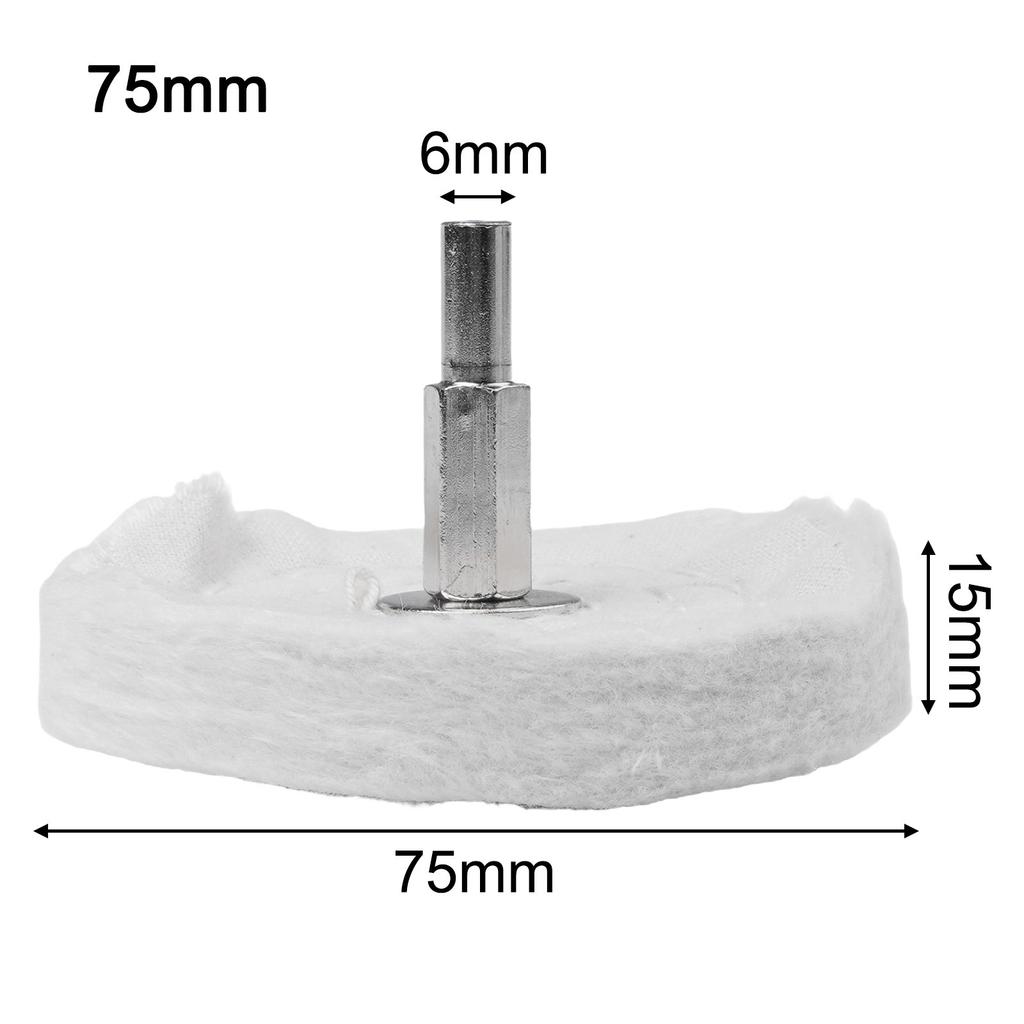 Accessories Polishing Wheels Cotton Cloth White With Connecting Rod 1 Set