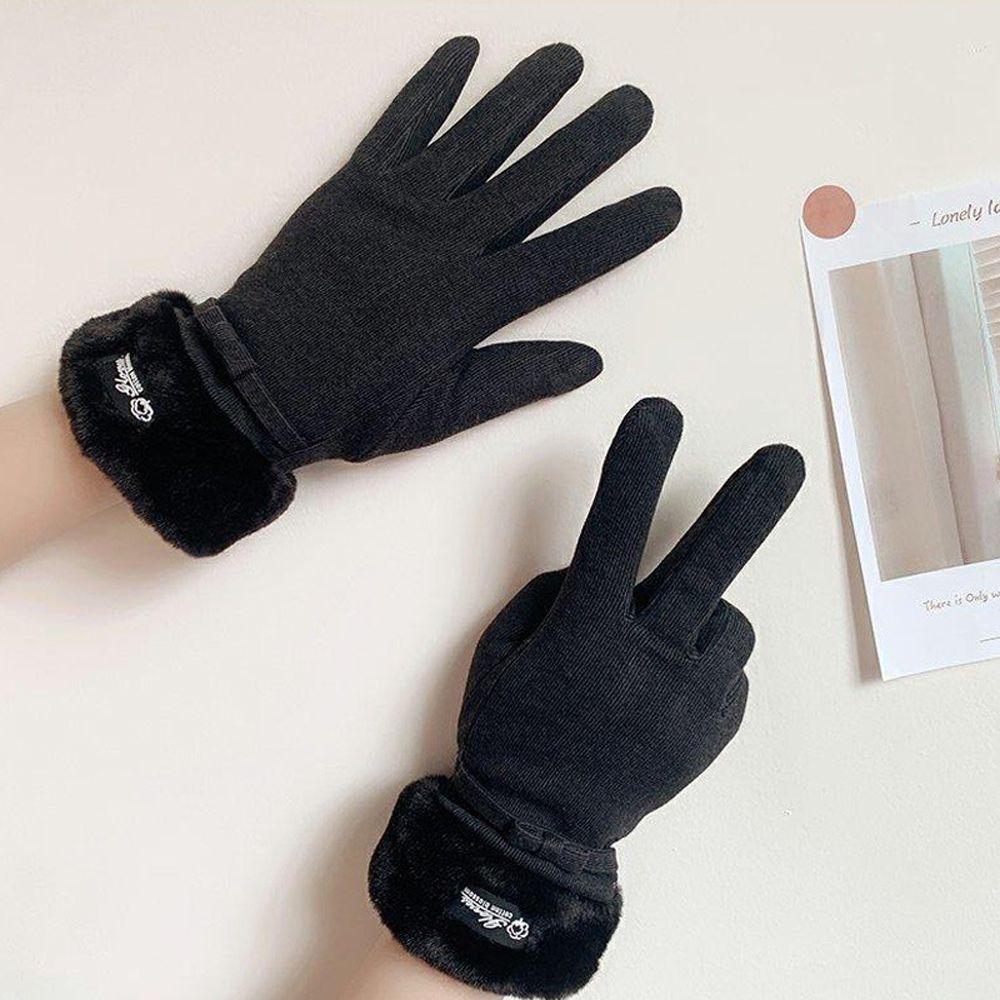 Full Finger Gloves Autumn Winter Female Gloves Korean Style Gloves  Driving Mitten