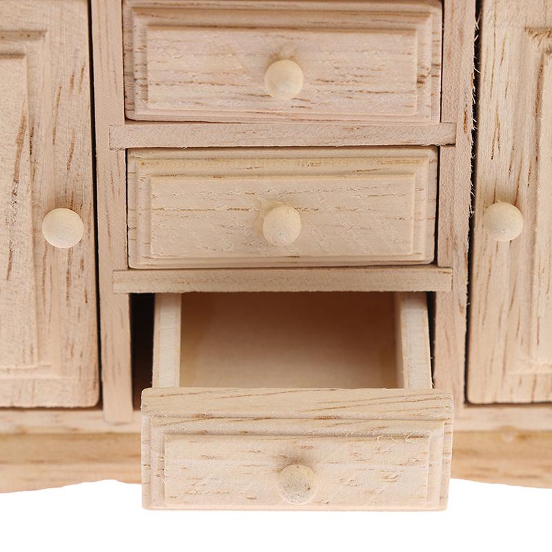 1/12 Dollhouse Miniatures Mini Simulated Wooden Cabinet Model Toy Accessories