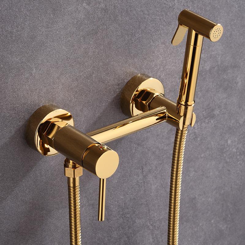 Латунный Смеситель душ Биде Портативный Распылитель Ванная Туалет Биде Смесители горячей и холодной воды Водяной клапан Набор сопла Гигиенический душ
