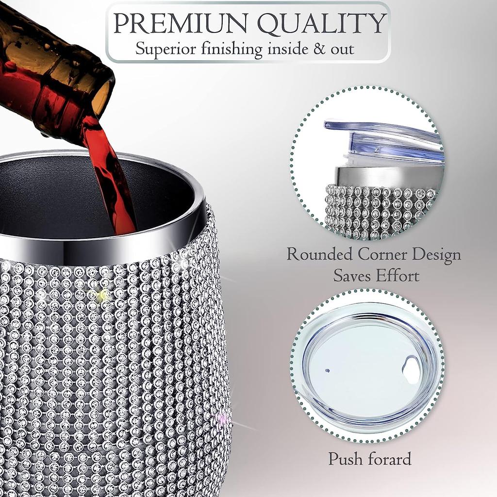 Bling бутылка для воды Bling стакан для вина Алмазный стакан со стразами для блестящих бокалов для вина Стакан для девочек Trip Чашки, соломинка, щетка для соломы и щетка для чашек