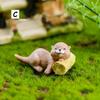 1 PC DIY Fairy Garden Home Decor Miniature Water Dog Otters Figurine Micro Landscape Animal Model