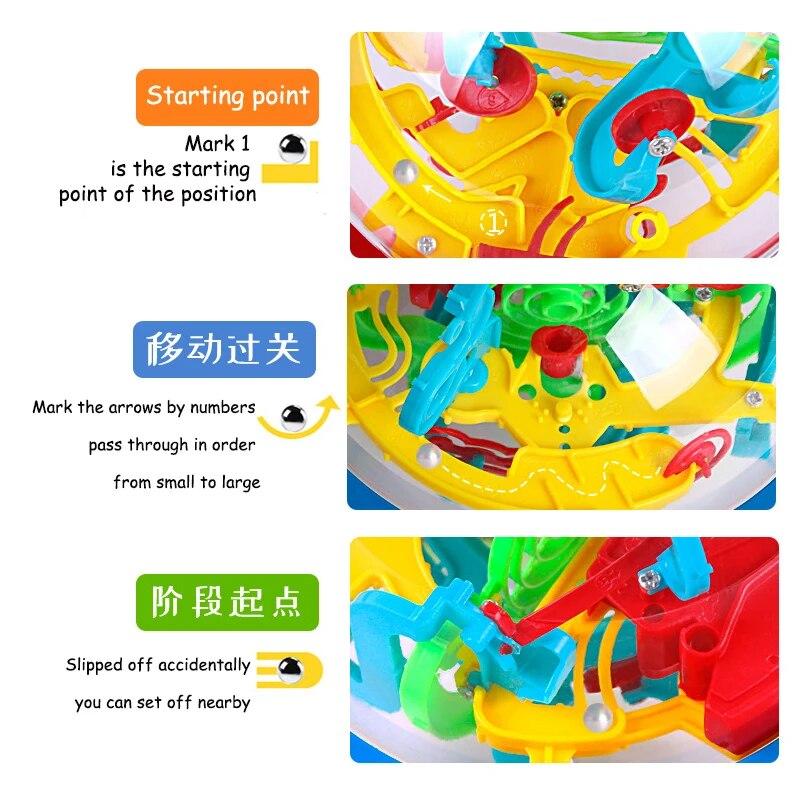 Волшебный интеллектуальный шар 3D лабиринт игрушки Монтессори сжигающий мозг шар катящиеся головоломки игры логическое мышление баланс развивающая игрушка в подарок