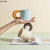 Creative Handle Ceramic Mug High Aesthetic Value Coffee Mug Cute Breakfast Cups Juice Milk Cup Couple Cups Household Water Cup
