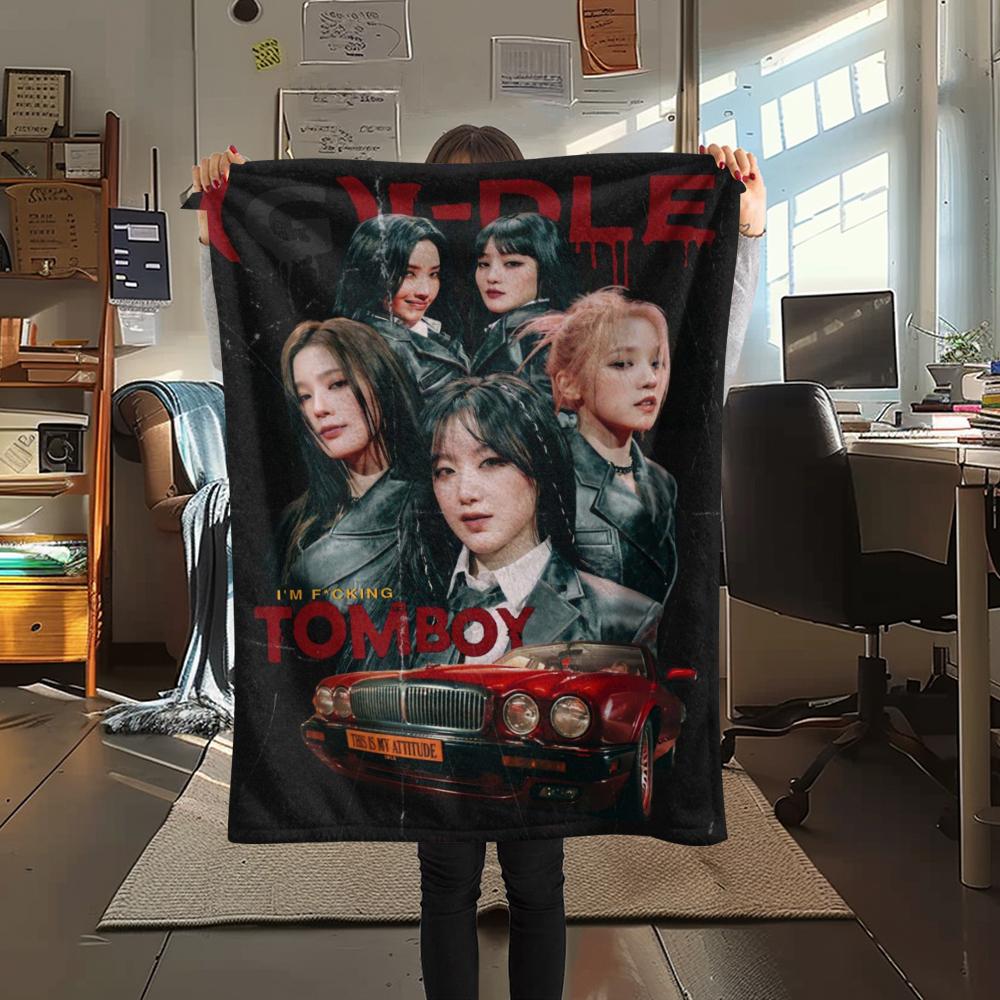 1 шт. Фланелевое одеяло с принтом Gidle, Высококачественное, Удобное для всех сезонов, Декор для дома, Тепло и уют, Идеально подходит для подарков