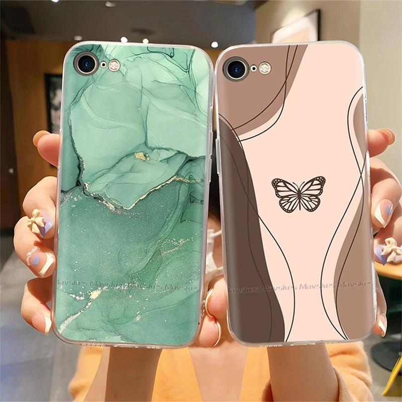 Чехол для iPhone SE 2020 Модный Мультяшный Мягкий ТПУ Задняя Крышка Для iPhone SE Прозрачный Силиконовый Корпус Защитные Чехлы Для iPhoneSE