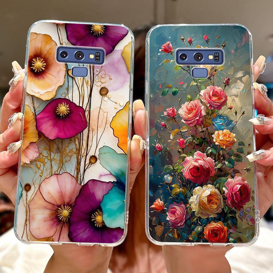 For Samsung Galaxy Note9 Elegant Floral Butterfly Phone Case For Samsung Note 9 SM-N960F SM-N9600 Soft Silicone TPU Cases