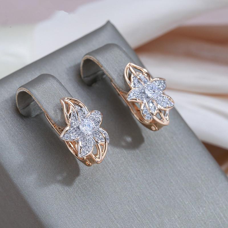 1 пара роскошных золотых, серебристых серег с цветком для женщин, винтажные циркониевые серьги для невесты, свадебные украшения, подарки на день Святого Валентина