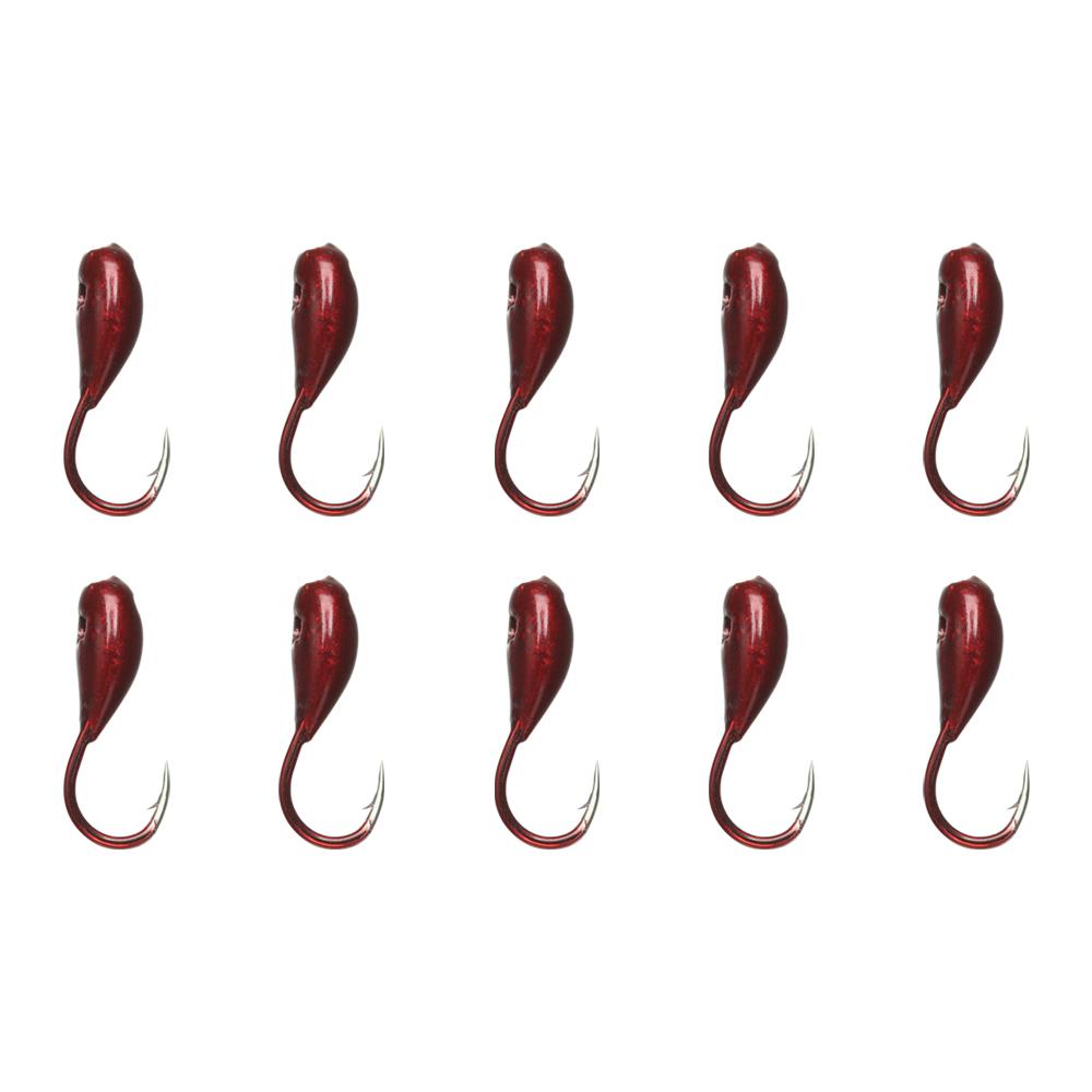 1/10/20Pcs Lifelike Lead Overturned Fishing Hooks Fishing Tackle Lure Bait Red Worm