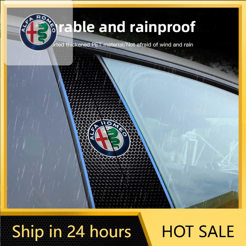 For Alfa Romeo 108 Car Sticker For Alfa Romeo 159 147 2Pcs Car Center Pillar Stickers BC Column Protective Decals For Alfa Romeo Giulia Stelvio Giu