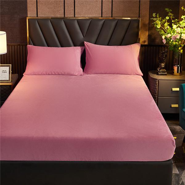 Winter Warm Plush Elastic Fitted Sheet Double Bed Sheet Soft Warm Velvet Bedspread Mattress Cover Bed Linen Protector No Pillowcases