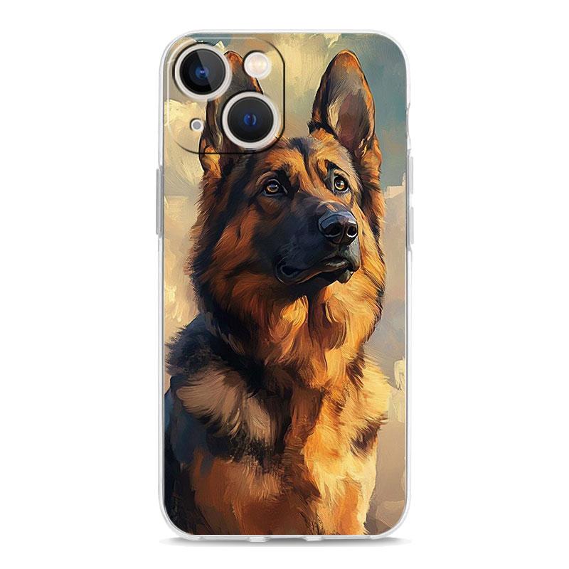 Чехол для телефона iPhone 17 Чехлы iPhone Air 16 15 12 13 14 Pro Max 15 Plus 16Pro iPhone11 Прозрачный чехол Красивая Немецкая овчарка