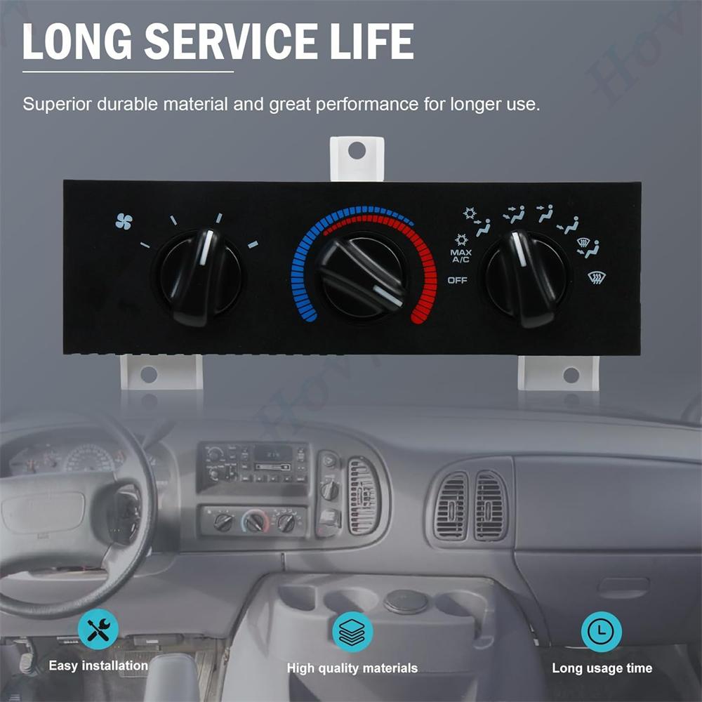 55055459AA HVAC For Dodge Ram 1500 2500 3500 Van 1998 1999 - 2003 Heater A/C Control Switch Panel Front Climate Control Module