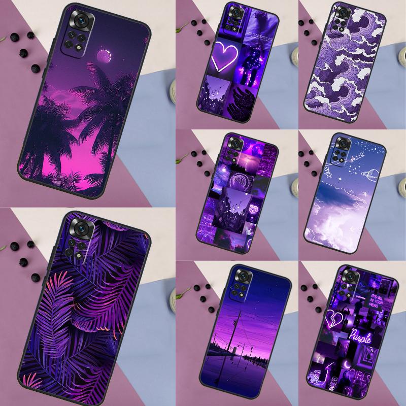 Фиолетовый эстетичный чехол для Xiaomi Redmi Note 12 10 9 11 Pro 9S 10S 11S 12S Чехол для Redmi 12 9C 10C 12C 13C