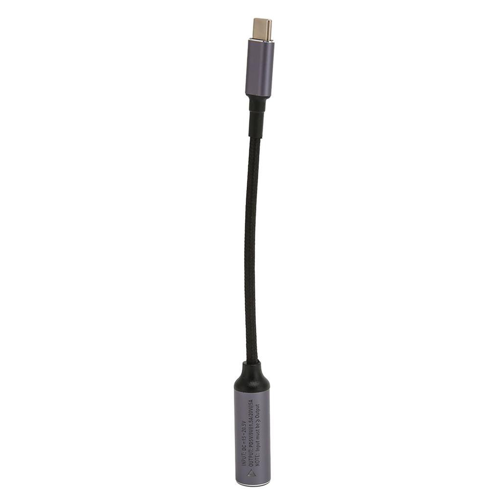 DC to Type C Cable 6.5mmx1.4mm 100W Female Input to Male Output Nylon Type C to DC6514 Cable for Tablet Phone PC