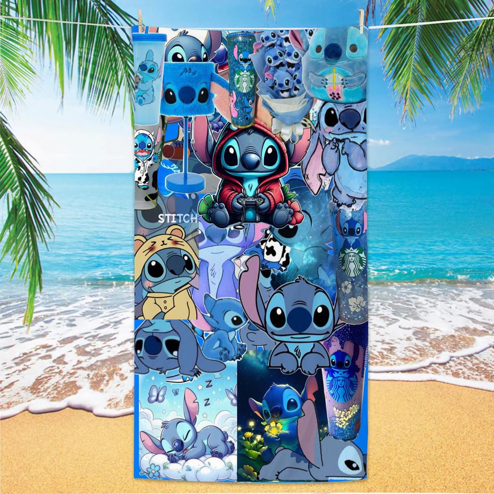 American Cartoon Figure Print Thick Microfiber Beach Towel Quick Dry Bath Blanket For Kids