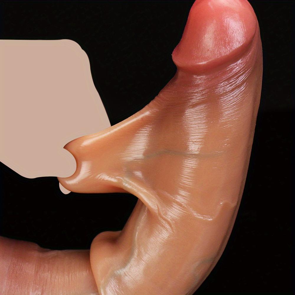 Реалистичный дилдо с подвижной оболочкой 11 дюймов, с кожей, которую можно гладить, двухслойный жидкий силикон, мощная присоска, G-точка и анальная секс-игрушка для мужчин и женщин