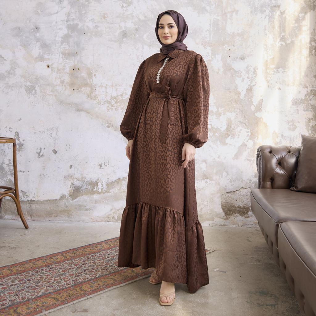 Liya Stone Jacquard Women Dress Modern Islamic Fashion