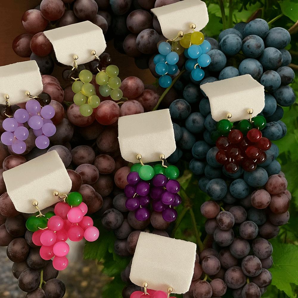 Bohemia Earrings Fruit Dangle Earring Cute Beads Earrings Creative Grape Earrings Vacation