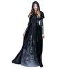 Halloween Costume Suit Witch Queen Dress Shawl Set Scary Death God Women Outfit Skull Printed Dark Style Dress for Halloween Party Stage Show