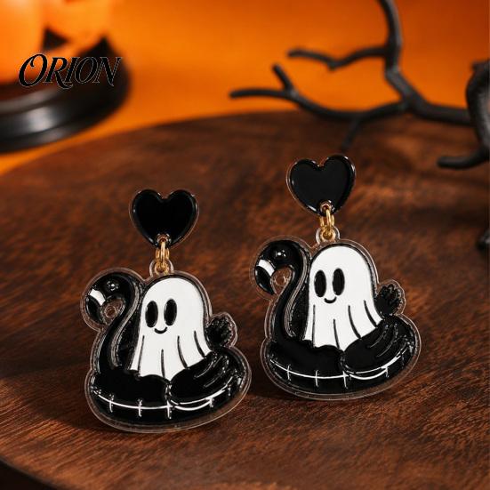 Unique Gifts for Women 1 Pair Summer Halloween Ghost Earrings Women, Cute Costume Accessories Pool Float Dangle Drop Earrings, 2D Acrylic Holiday