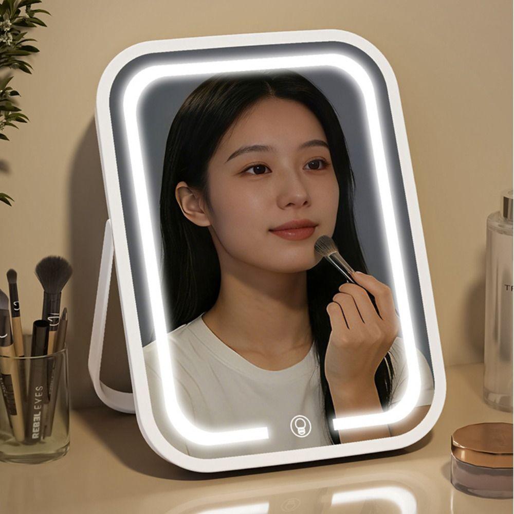 Touch Control LED Lighted Mirror High Definition Portable Vanity Mirror Travel Use