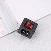 Power Cord Inlet Socket Receptacle With On-Off Red Light Rocker Switch 250V 10A