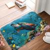 1PC Sea Turtle Kitchen Rug Non-Slip Door Mats Pop Design Bathroom Rug Bath Mat Carpet for Home Sink Laundry Decor