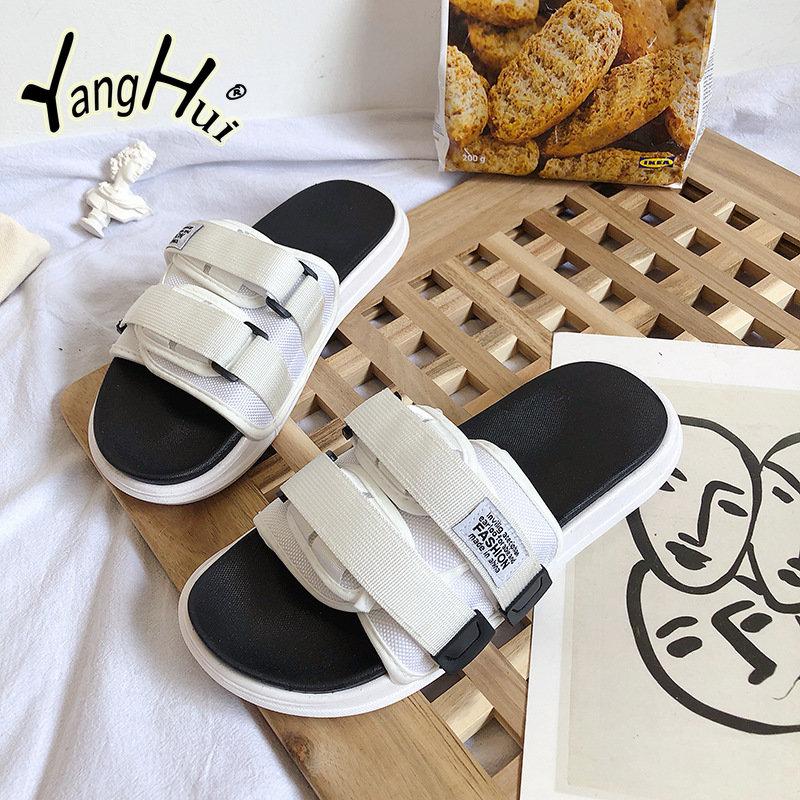 Летние уличные пляжные тапочки для женщин 2024 года, новый стиль, повседневная мода, открытые туфли для мужчин и женщин, сандалии для влюбленных