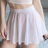 Sexy Translucent Mini Short Skirt Elastic Womens Pleated Skirt