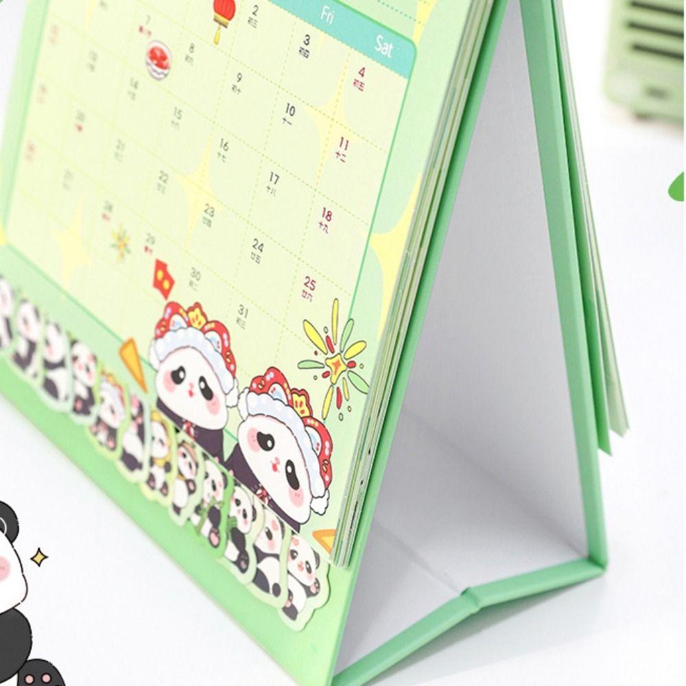 Kalendar Panda Animal Calendar Standing Flip 2025 Calendar Ornaments  Itinerary Record