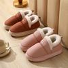 Модные женские однотонные водонепроницаемые утолщенные хлопковые тапочки, новые парные плюшевые шлепанцы, легкие, мягкие, теплые, пушистые домашние шлепанцы