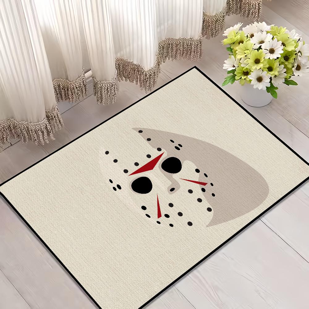 VIKAMA Friday The 13th Jason Horror Floor Mat Thriller Film Non-Slip Halloween Dark Wind Living Room Bedroom Home Decoration