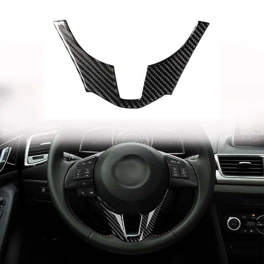 Наклейки на рулевое колесо из углеродного волокна для салона автомобиля Mazda 3 Axela 2014 2015 2016 Аксессуары для автомобилей Интерьеры