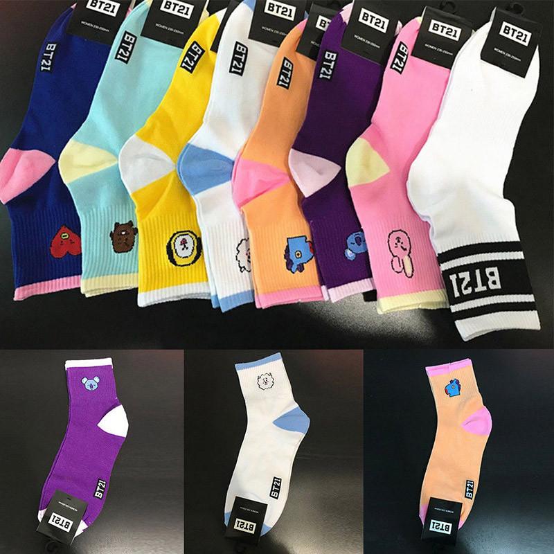 BTS Bangtan Kpop Мальчики Длинные Носки Мультяшная Кукла Chimmy Shooky Высокий Трикотаж