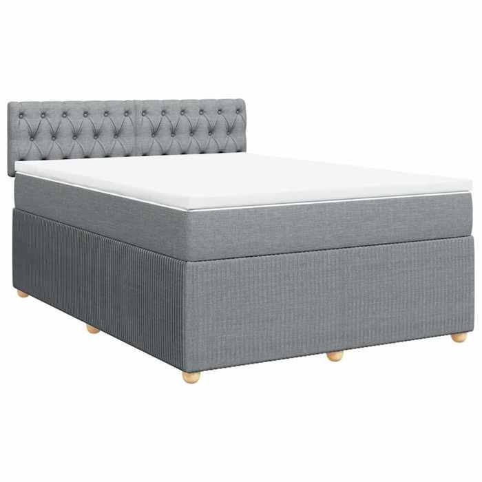 Maison Exclusive - Sommier à lattes de lit avec matelas Gris clair 140x190cm Tissu